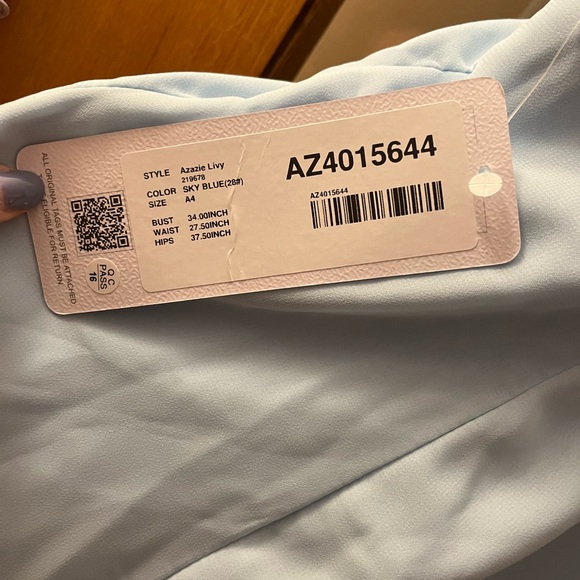 Azazie Sky Blue Livy - Picture 8 of 9